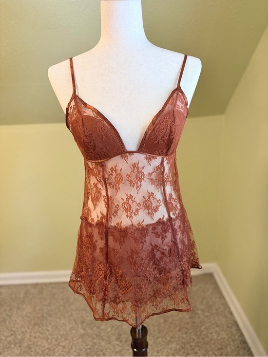 Victoria’s Secret Very Sexy Other - VTG 2006 Victoria's Secret Very Sexy Lace Babydoll Chemise - Size M Burnt Orange